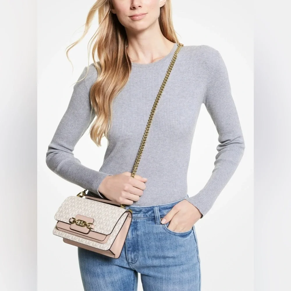 NWOT Michael Kors Heather Extra-Small Leather Crossbody bag